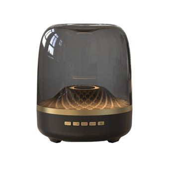 Enceinte Bluetooth,ELVANZA,enceinte avec basses puissantes,enceinte en verre,lecture multimode via carte TF,clé USB ou prise AUX,veilleuse d'ambiance féérique,Bluetooth 5.3,autonomie de 8 heures,noir - 1