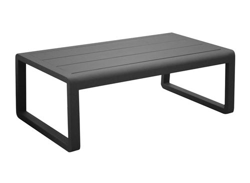 PROLOISIRS Table basse rectangulaire Antonino en aluminium - graphite - 130 x 67 cm