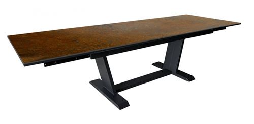 PROLOISIRS Table de jardin extensible Amber en aluminium/kedra - 180/230/280 x 100 cm - graphite/iron
