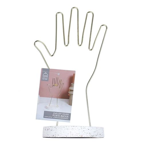 Non Communiqué Blanc Porte Bijoux Main Metal Support Terrazzo