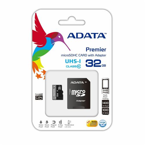 ADATA Premier UHS-I - Carte mémoire flash (adaptateur microSDHC - SD inclus(e)) - 32 Go - UHS Class 1 / Class10 - microSDHC UHS-I