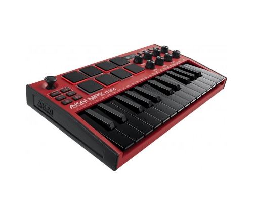 Akai MPKMINI3RED - Mini clavier USB 25 notes / 8 pads écran OLED - Rouge