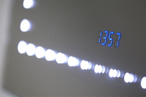 Miroir Salle De Bain Horloge Num Lumineux Rvb Anti Buee