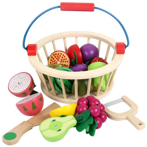 Jouet Aliments En Plastique Pour Enfants - 24 Pièces Pizza, Fruits Et Légumes à Découper - Avec Velcro