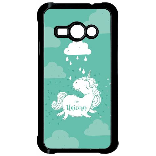 Coque Samsung Galaxy J1 Ace Unicorne Nuage Fond Mint