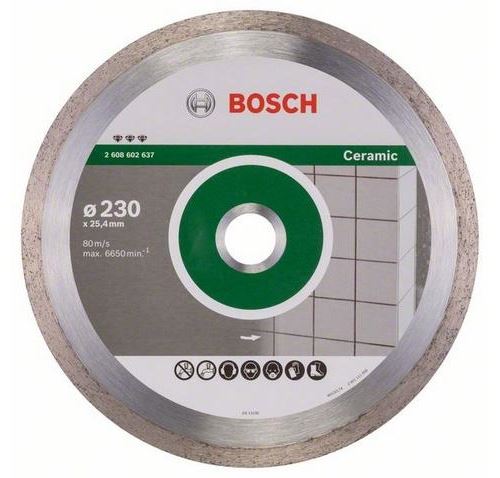 Lame Scie Circulaire Bosch 2608602637 Disque à Tronçonner Diamanté Best For Ceramic 230 X 25,40 X 2,4 X 10 Mm