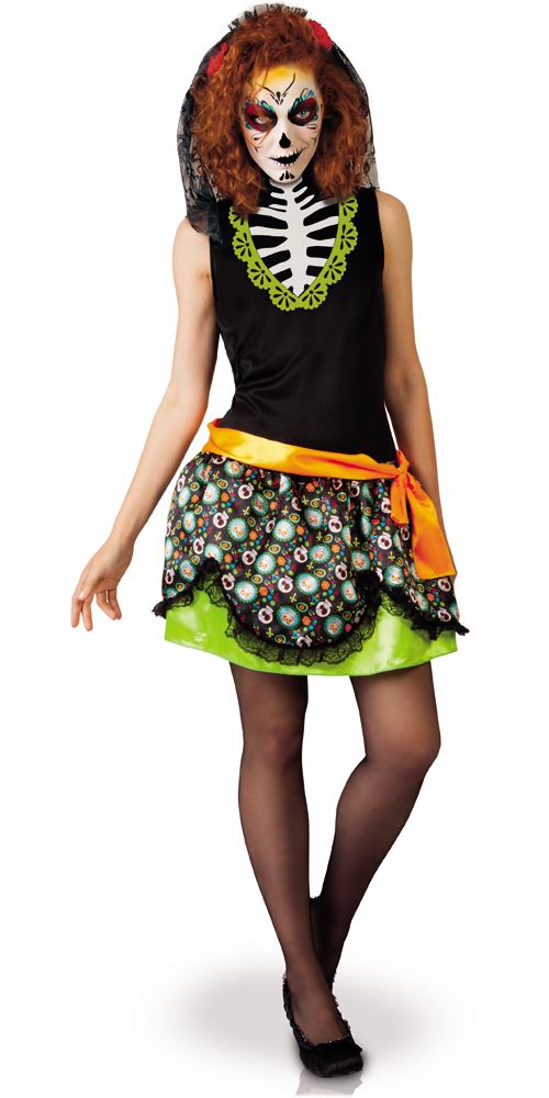 RUBIES  - D&eacute;guisement Femme Dia de los Muertos, Taille Standard Adulte
