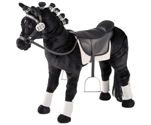 Happy People Cheval jouet de parade avec son 81 cm Noir et blanc