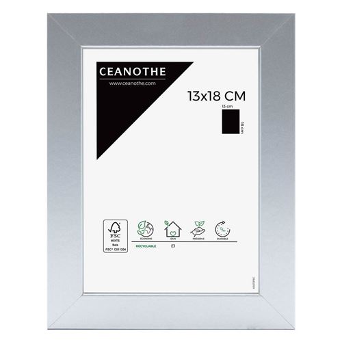 Cadre photo Mat alu 13x18 cm, bois reconstitué - marque française