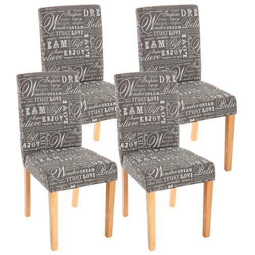 Générique Gris Lot De 4 Chaise Mendler Interieur Non Pliable H. 90 Cm En Bois Massif - Image 1