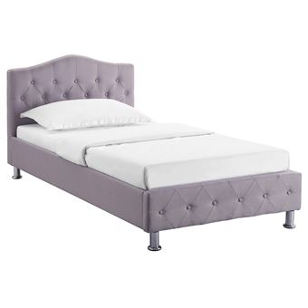 Lit adulte idimex 208 x 85 x 97 cm en chrome sommier a lattes de couleur - 1