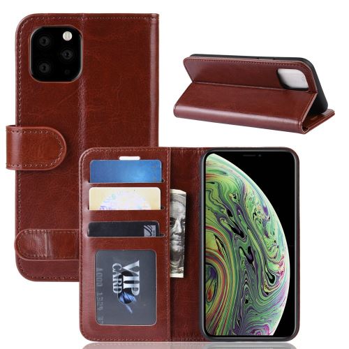 Etui en PU retourner marron avec support pour votre Apple iPhone 5.8 pouces (2019)