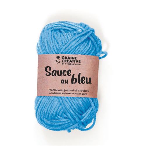 Fil de coton spécial crochet et amigurumi 55 m - bleu ciel - Graine Créative