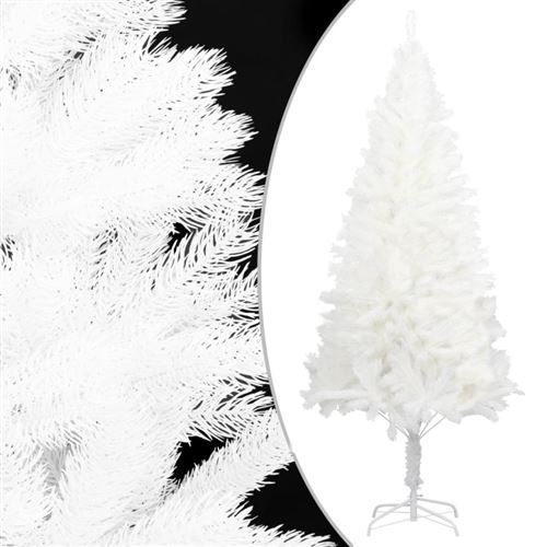 vidaXL Sapin de Noël artificiel avec support Blanc 120 cm PE