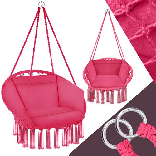 TecTake Fauteuil suspendu GRAZIA - rose vif