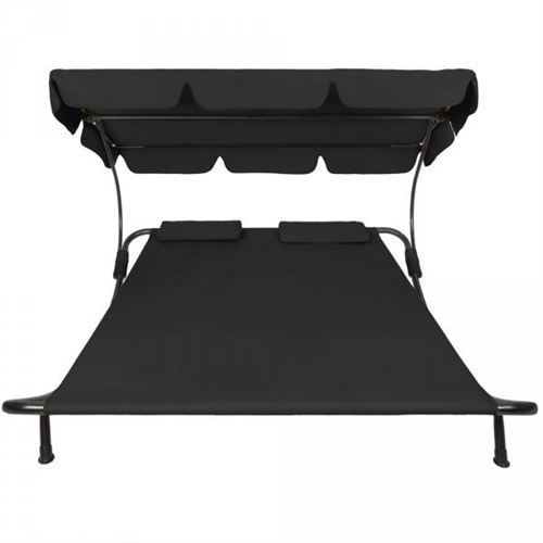 Bain De Soleil Chaise Longue Transat 2 Places Avec Pare Soleil 2 Places Noir Mobilier De Jardin Achat Prix Fnac