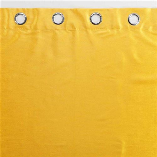 Rideau thermique 100% polyester avec œillets l.140 x H. 240 cm jaune  moutarde