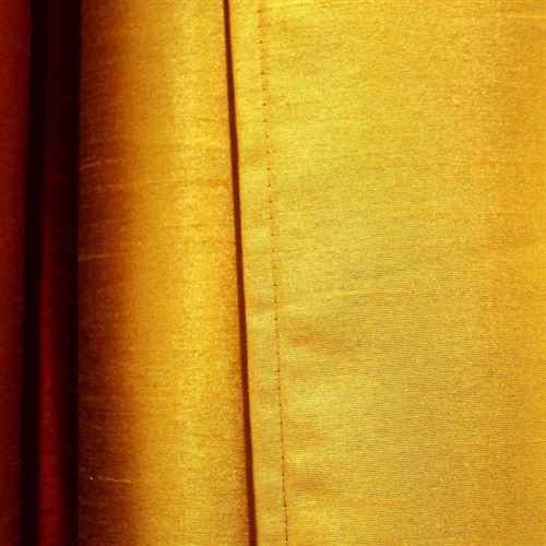 Rideau thermique 100% polyester avec œillets l.140 x H. 240 cm jaune  moutarde