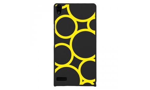 Coque rigide pour Huawei Ascend P6 avec impression Motifs ronds jaunes