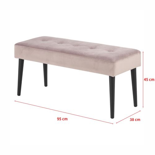 Banc Assise D Appoint Crisanelle Rose Poudre Tapisse De Tissu Velours Pietement Noir En Metal Achat Prix Fnac