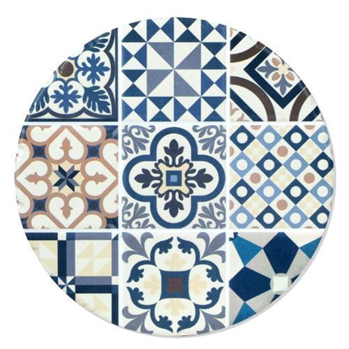 Sous plat en Céramique et Liège carreaux de ciment 18 cm
