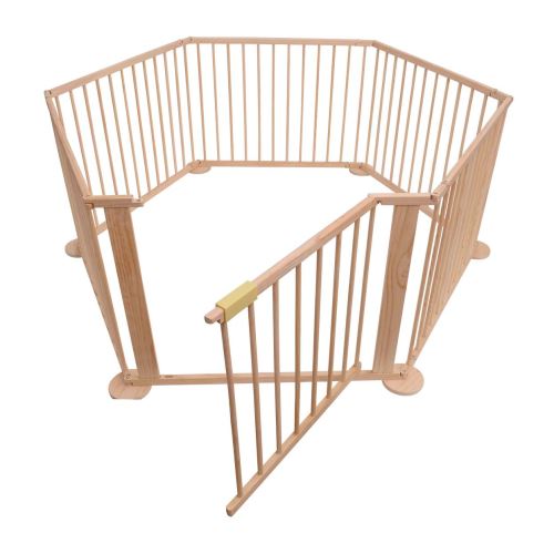 Elec 5664 0018ylb Parc Bebe Hexagonal Modulable En Bois 5 4m 6 Panneaux De 70x90 Cm Parcs Achat Prix Fnac