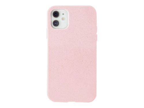 Aiino Buddy - Coque de protection pour téléphone portable - matériau biodégradable - rose en peluche - pour Apple iPhone 12, 12 Pro