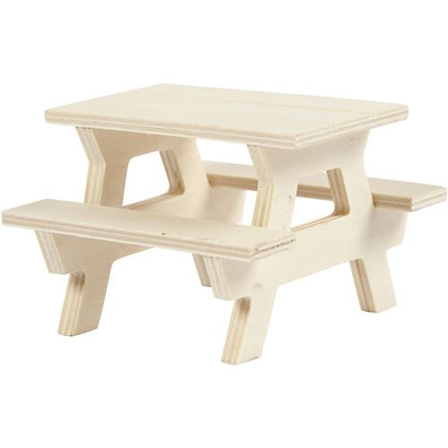 Creotime banc de pique-nique en bois de 8 x 5,5 x 8 cm en contreplaqué