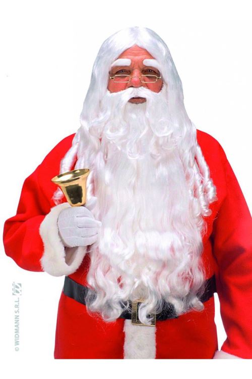 Perruque + barbe + moustaches et cache sourcils pere noel luxe