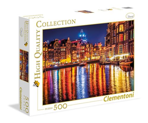 Puzzle 500 Pièces : Amsterdam by Night, Clementoni