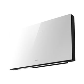 Elica Plat WH/F/55 - Hotte - hotte décorative - largeur : 55 cm - profondeur : 25 cm - extraction et recirculation (avec kit d'extraction supplémentaire) - Blanc verre
