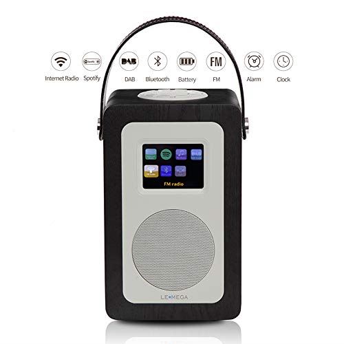 LEMEGA M6+ Radio Intelligente Portative avec Wi-FI, Radio Internet, Spotify, Bluetooth, DLNA, Dab, Dab+, Radio FM, Horloge, Alarmes,