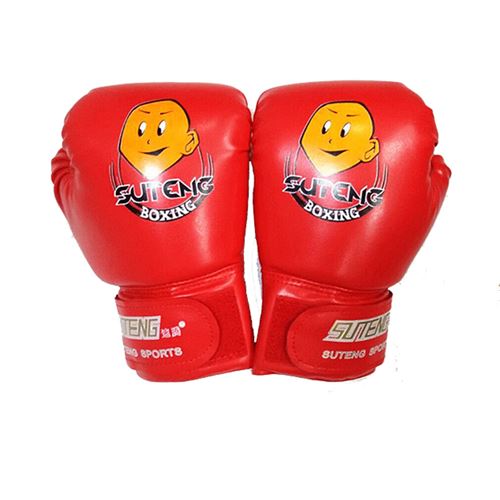 Gants de boxe Style de bande dessinée pour les enfants de 3 à 12 ans - rouge