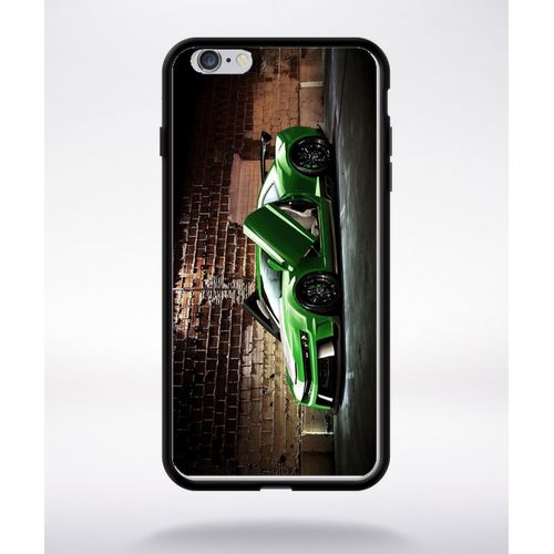 Coque Tuning Voiture Verte Brique Compatible Apple Iphone 6 Plus Bord Noir Silicone