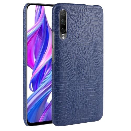 Coque en TPU + PU peau de crocodile bleu foncé pour votre Huawei Honor 9X/Honor 9X Pro