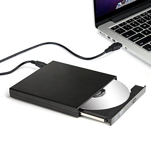 Salcar Lecteur de DVD et CD-RW externe USB 2.0 portable Slim lecture DVD écriture CD pour ordinateur portable sous Windows 2000/XP