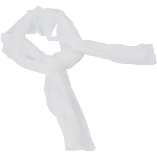 Creotime foulard en mousseline de soie 180 x 45 cm blanc