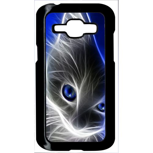 Coque Chat Eyes Blue Compatible Samsung Galaxy J1 Transparent