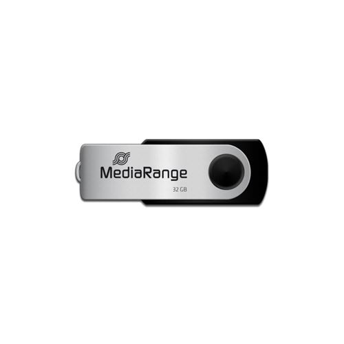 Mediarange Noir Clé Usb 2.0 32 Go Flash-Drive Avec Boîtier Métallique