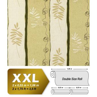 Téléchargement gratuit Images Xxl Papier Peint Intisse Motif Floral Raye Edem 685 95 Blanc Vert le plus cool par