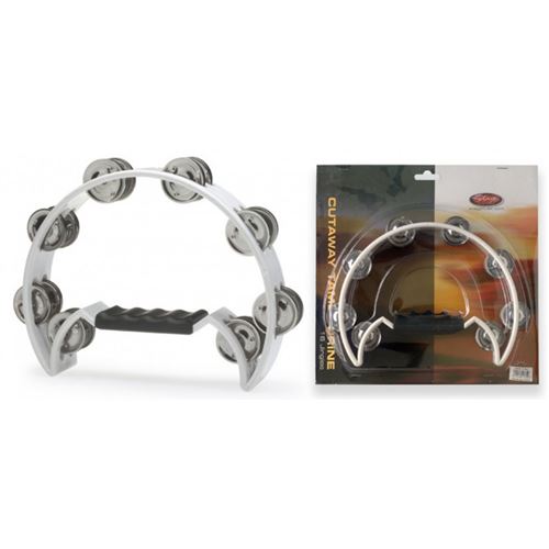 Tambourin 1/2 lune 16 cymbalettes blanc-Stagg