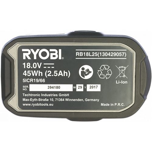 Batterie pour outil Ryobi RB18L40 One+ 5133001907 18 V 4 Ah Li-Ion