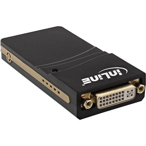InLine Carte graphique, adaptateur USB 2.0 vers DVI avec DVI HDMI VGA et DVI, max 2048 x 1152
