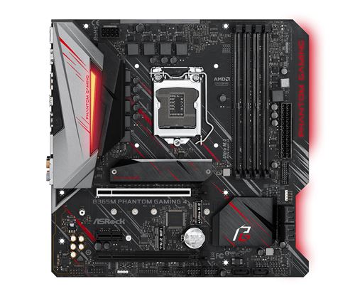 ASRock B365M PHANTOM GAMING 4 - Carte mère micro-ATX Socket 1151 Intel B365 Express - 4x DDR4 - SATA 6Gb-s + M.2 - USB 3.0 - 2x