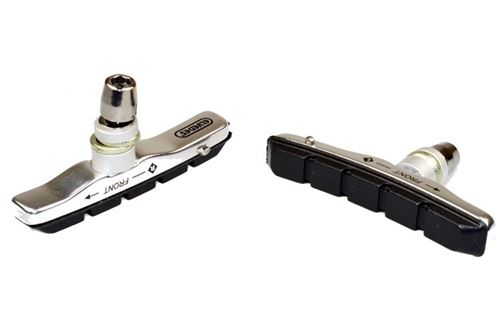 Elvedes V-frein blocs de frein 72 x 11 mm noir / argent 2 pièces