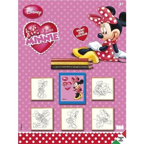 Multiprint Coloriage Minnie Mouse 9 pièces rose