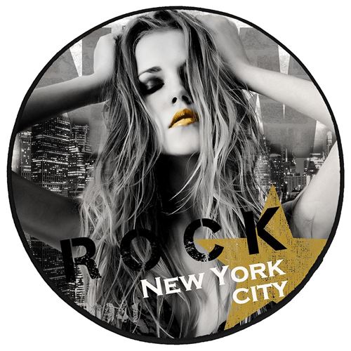 Tapis rond velours DIVA OR Ø 90