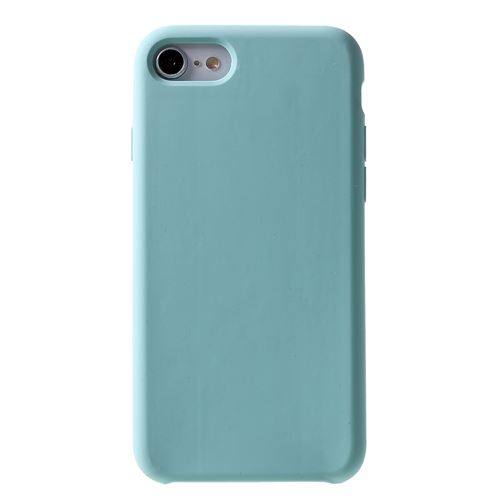 Coque en silicone solide soyeux cyan pour votre Apple iPhone 8/7 4.7 inch