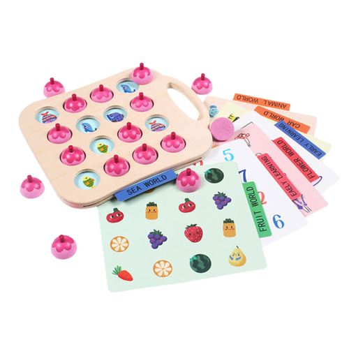 Kid Intelligence IQ Brain Teaser Game Jeu mémoire en bois Pensée logique - Rose