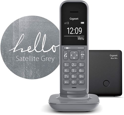 Gigaset CL390A - Téléphone sans fil - système de répondeur avec ID d'appelant - ECO DECTGAP - (conférence) à trois capacité d'appel - gris satellite